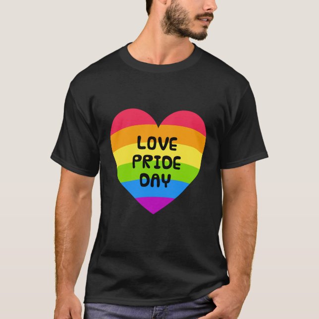 Kärlek Pride Day blk manar T Shirt (Framsida)