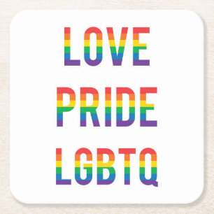 Kärlek Pride HBT TQ Underlägg Papper Kvadrat
