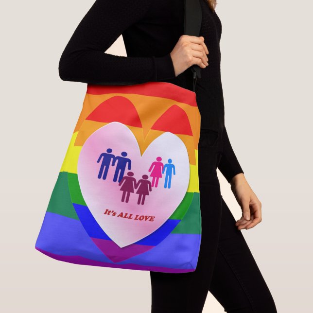 Kärlek Pride Heart Par Axelväska (Närbild)