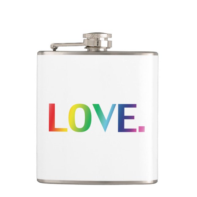 Kärlek, pride lgbt lgbtq gay queer rainbow färg fickplunta (Framsidan)