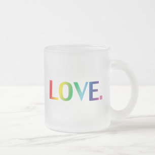 Kärlek, pride lgbt lgbtq gay queer rainbow färg frostad glasmugg