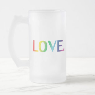 Kärlek, pride lgbt lgbtq gay queer rainbow färg frostat ölglas