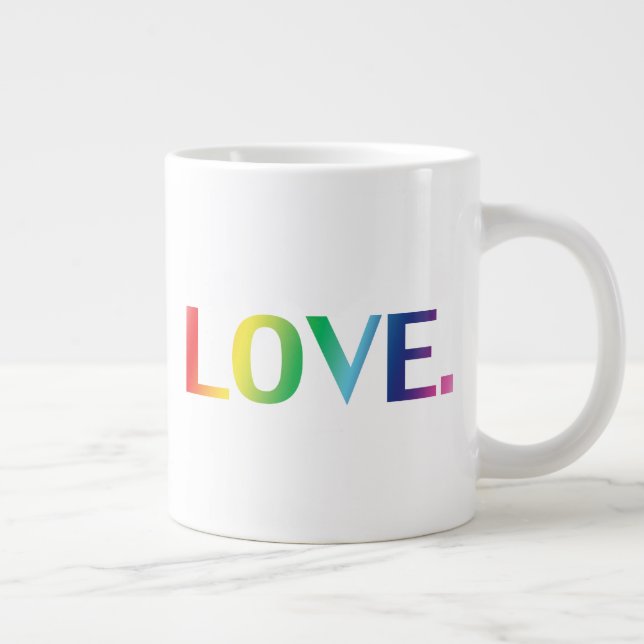 Kärlek, pride lgbt lgbtq gay queer rainbow färg jumbo mugg (Höger)