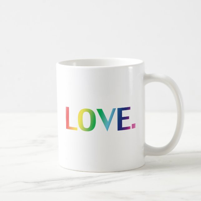 Kärlek, pride lgbt lgbtq gay queer rainbow färg kaffemugg (Höger)