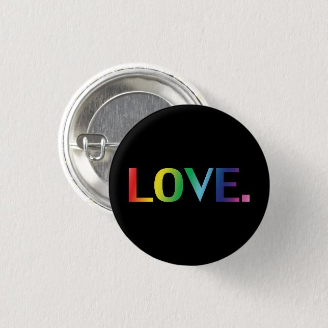 Kärlek, pride lgbt lgbtq gay queer rainbow färg knapp (Framsida & baksida)