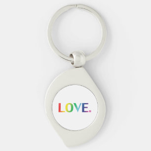 Kärlek Pride lgbtq lgbt Rainbow queer gay färg Swirl Silverfärgad Nyckelring