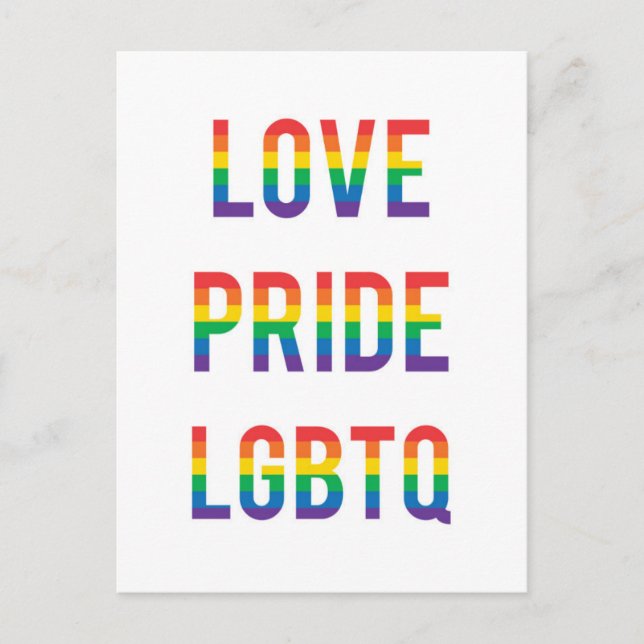 Kärlek Pride LGBTQ Vykort (Framsida)