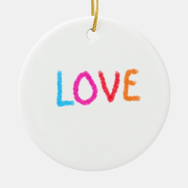 Kärlek-pridets regnbåge, LGBTQ juni modern Julgransprydnad Keramik (Framsidan)