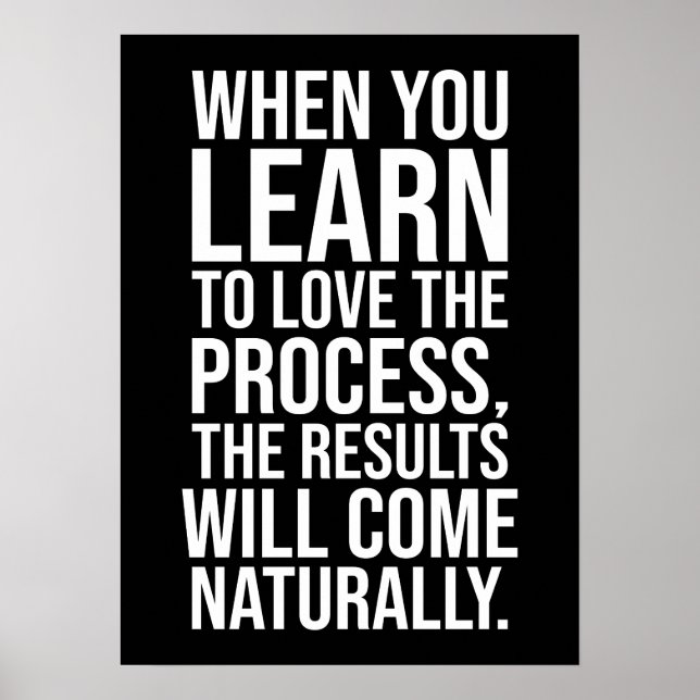 Kärlek Processaa - Framgång för Hustle Gym Motivat Poster (Framsidan)