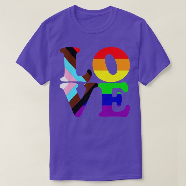 Kärlek Progress Gay pride HBT T Shirt (Design framsida)