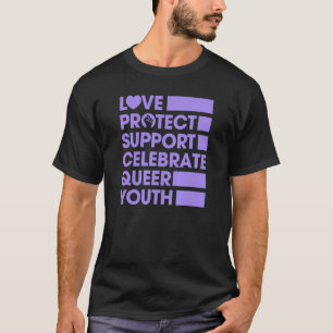 Kärlek Protect Support Celebrate Queer Youth Lgbtq T Shirt