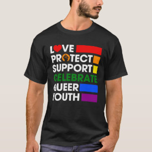 Kärlek Protect Support Celebrate Queer Youth LGBTQ T Shirt