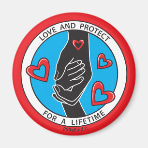 Kärlek & Protect Symbol Red 1_2.25"_ Magnet