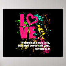 Kärlek Proverbs Bible Verse Neon Paint Splatter