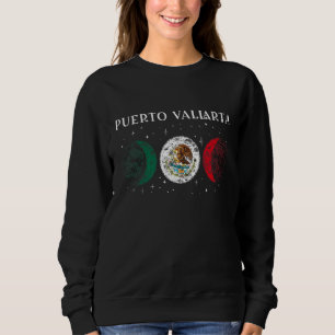 Kärlek Puerto Vallarta Mexiko Semester Mexiko Flag T Shirt