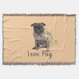 Kärlek Pug Filt