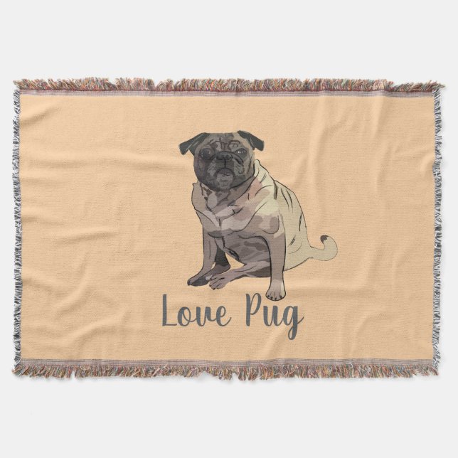 Kärlek Pug Filt (Framsidan)