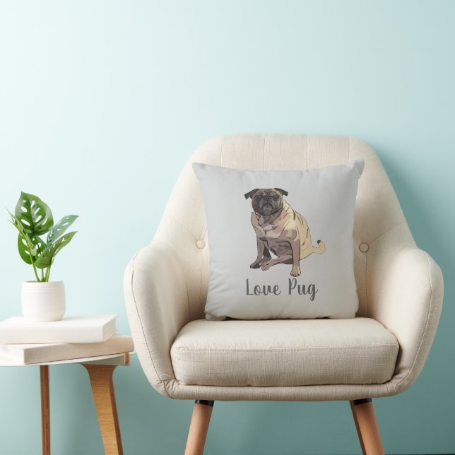 Kärlek Pug Kudde (Stol)