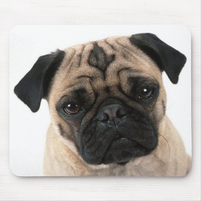 Kärlek Pug Puppy Hund med Heart Mousepad Musmatta (Framsidan)