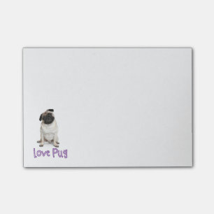 Kärlek Pug Puppy Hund Skicka IT-anteckningar Post-it Block