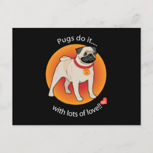 Kärlek Pug Vykort