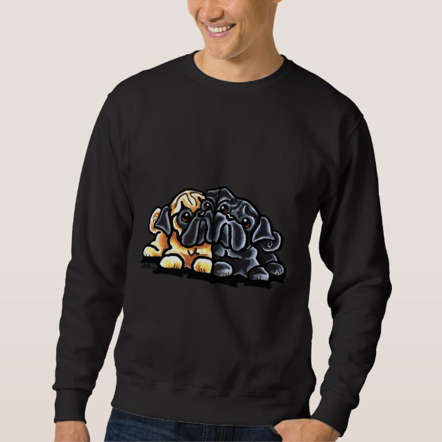Kärlek Pugs Classic T-Shirt 945 Lång Ärmad Tröja (Framsida)