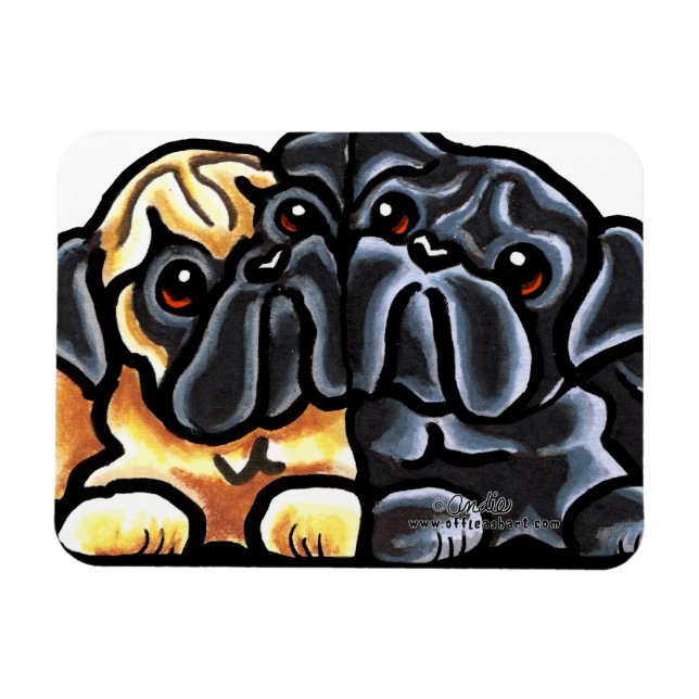 Kärlek Pugs Magnet (Horisontell)