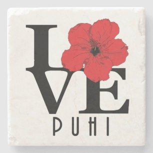 KÄRLEK Puhi Hawaii Red Hibiscus Stenunderlägg