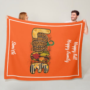 Kärlek Pumpkin Autumn Anpassa text och Färg Fleecefilt