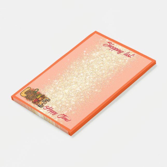 Kärlek Pumpkin Autumn Anpassa text och Färg Post-it Block (Vinklad)