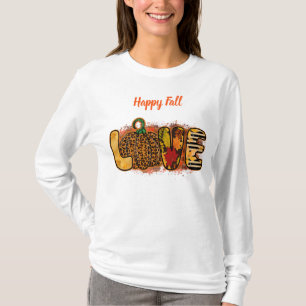 Kärlek Pumpkin Autumn Anpassa text T Shirt