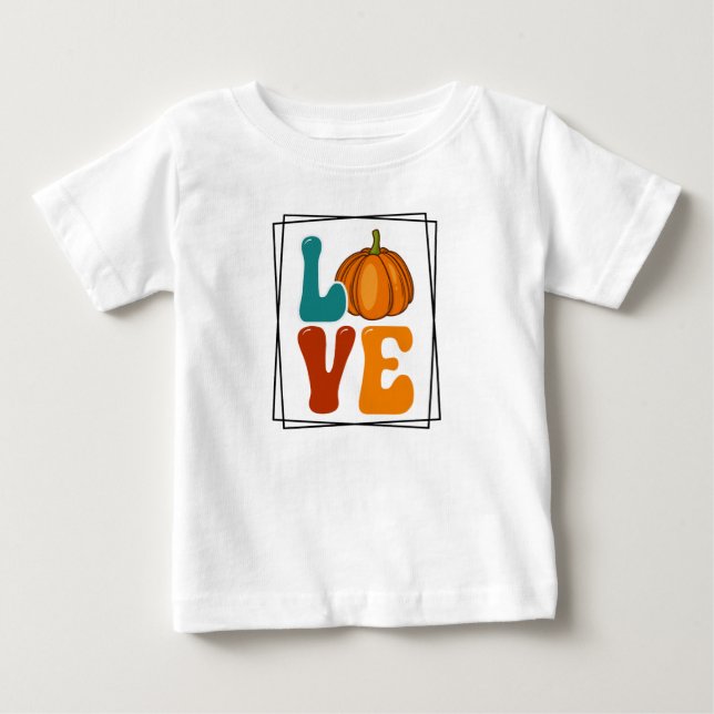 Kärlek, Pumpkin Fall Autumn T Shirt (Framsida)