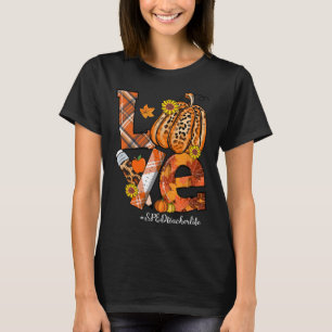 KÄRLEK Pumpkin Leopard SPED Lärare Lifall Tack T Shirt