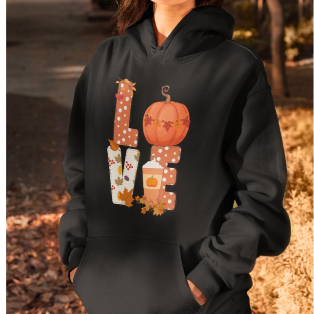 Kärlek Pumpkins , Cute Höst löv och Pumpkin T Shirt (Skapare uppladdad)