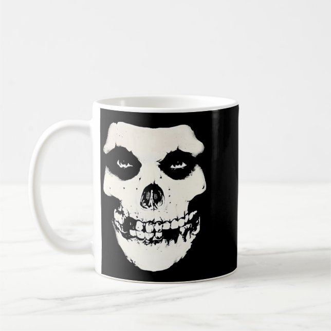 Kärlek Punk Skull Band Funny Music Design Kaffemugg (Vänster)
