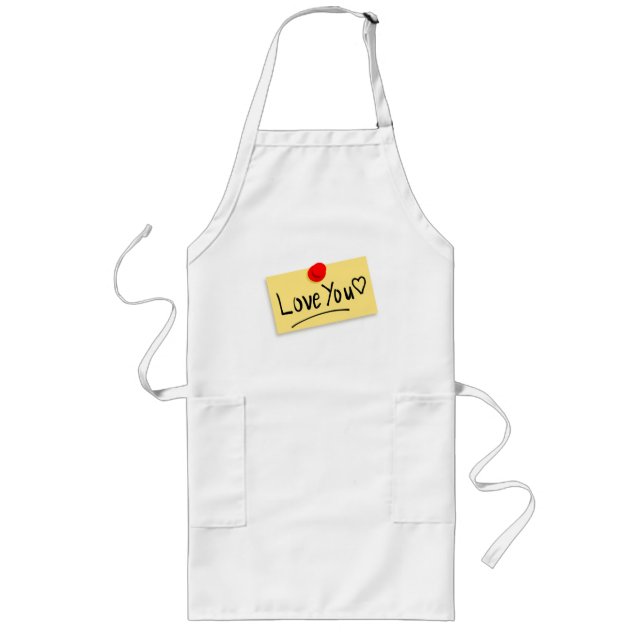 Kärlek Push Pin Apron Långt Förkläde (Framsidan)