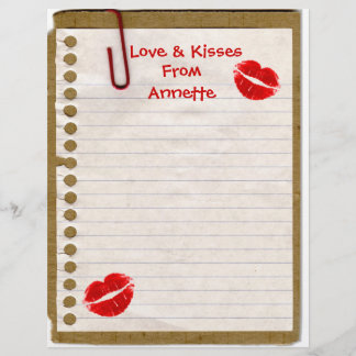 Kärlek & Pussar Från... Söt brevhuvud