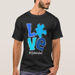 KÄRLEK Puzzle Biet Autism Pappa Autism Awareness F T Shirt