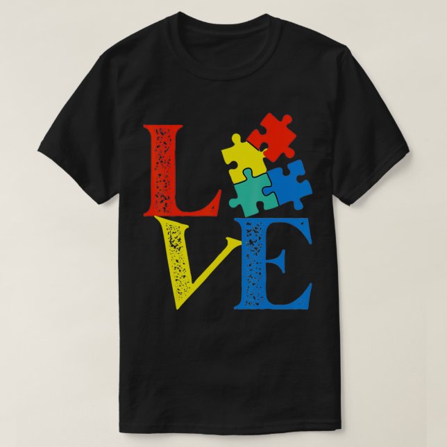 Kärlek Puzzle Cute Autism Awareness T Shirt (Design framsida)