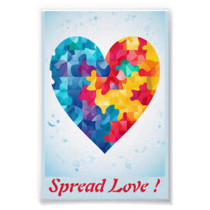 Kärlek Puzzle Rainbow Heart Personlig Fototryck