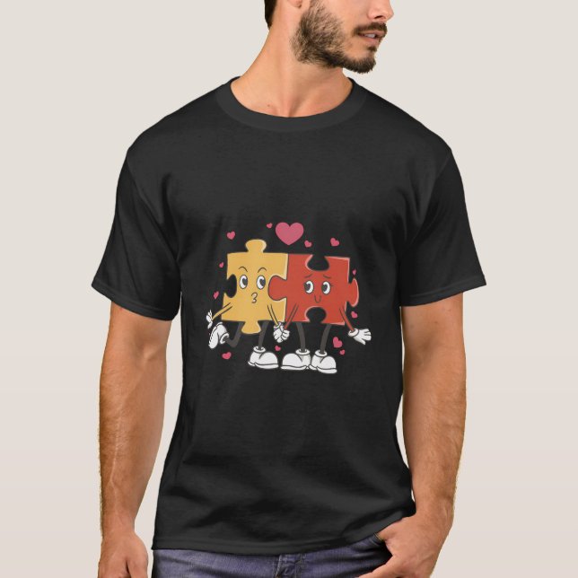 Kärlek Puzzle T Shirt (Framsida)