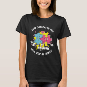 Kärlek Puzzle Women Black T Shirt