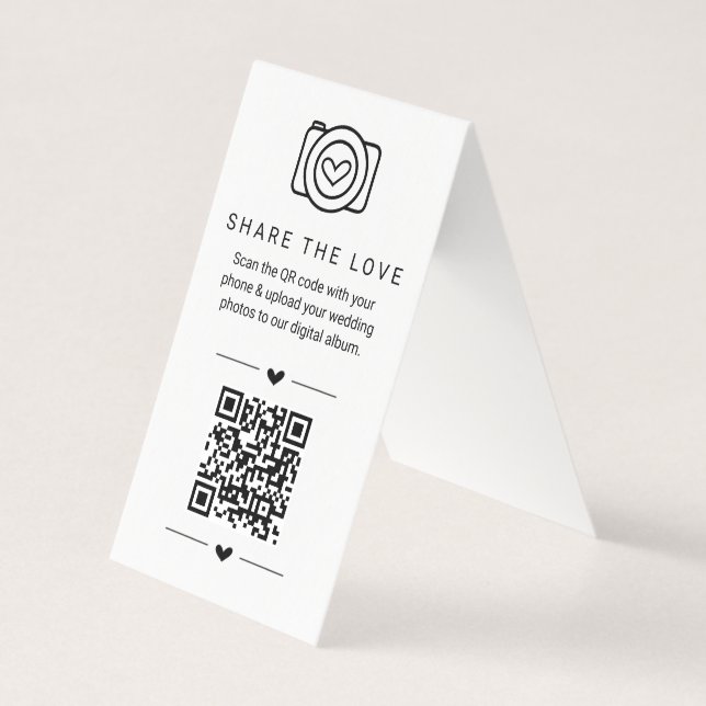  Kärlek QR-kod för digitalt fotoalbumkort Kort (Framsida)