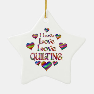 Kärlek Quilning Julgransprydnad Keramik