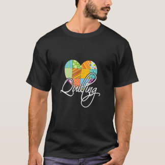 Kärlek Quilting Heart Quilting T Shirt