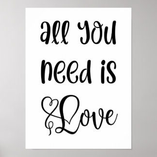 Kärlek Quote Art|Romantic Monochrome Cute Typograp Poster