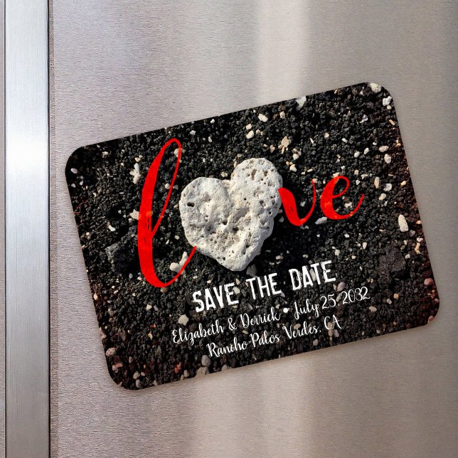 Kärlek Quote Hawaii Beach Heart Photo Save Date Magnet (Skapare uppladdad)