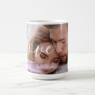 Kärlek Quote Holography Rosa Lila Overlay Photo Kaffemugg