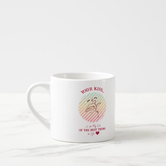 Kärlek Quote Romantic Kiss Espresso Kopp Espressomugg (Vänster)