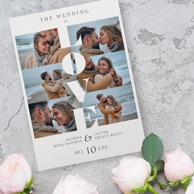 Kärlek Quote White Trendig Collage Bröllop 6 Foton (Skapare uppladdad)